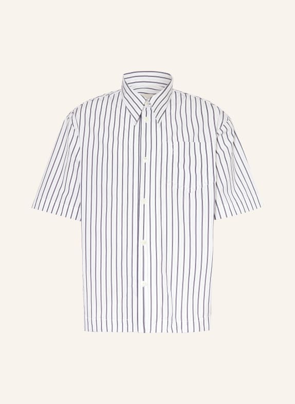 AMI PARIS Overhemd met korte mouwen, Comfort Fit WIT / DONKERBLAUW