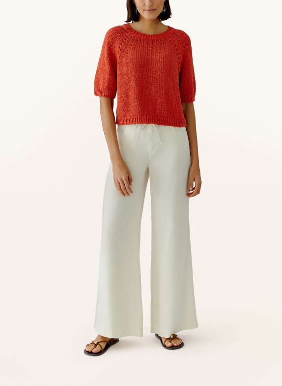 oui Pullover mit 3/4-Arm DUNKELORANGE