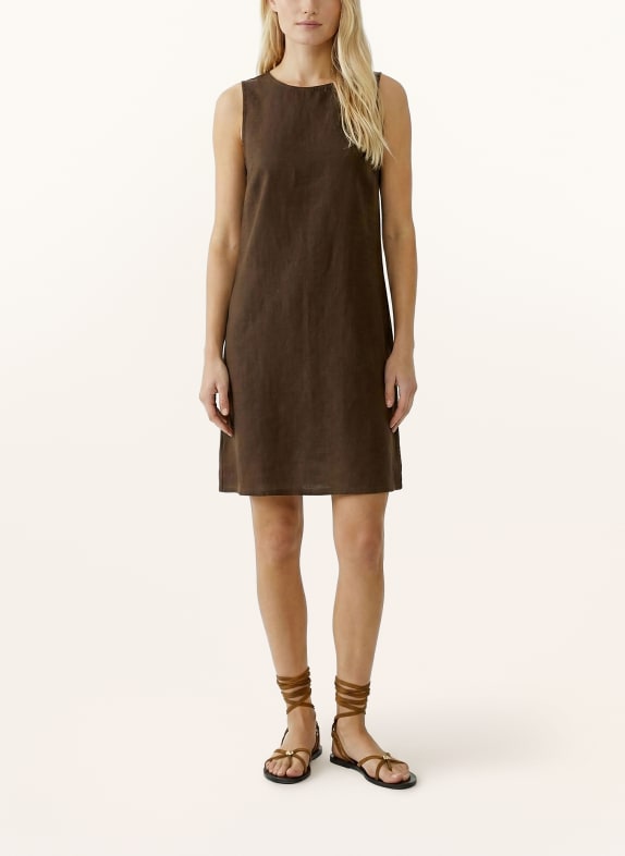oui Leinenkleid DUNKELBRAUN