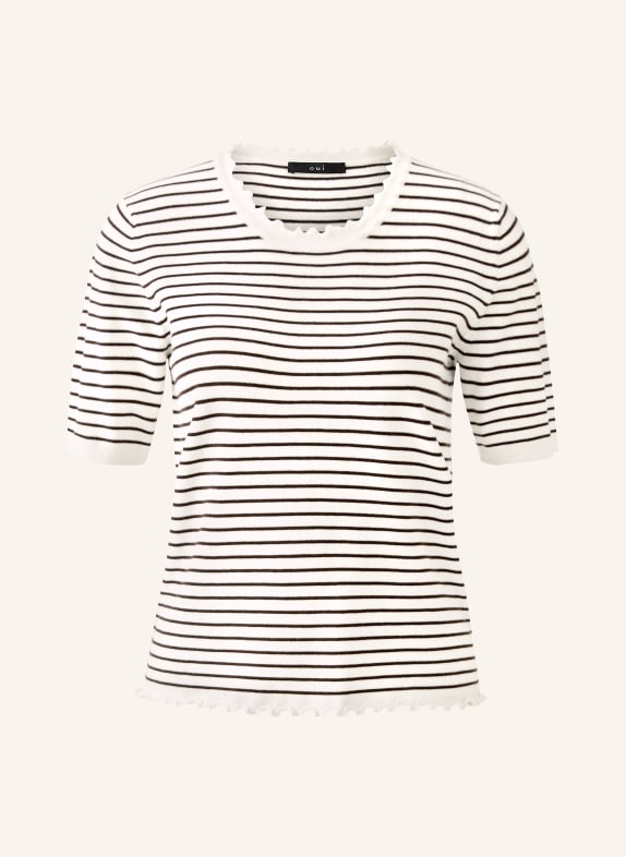 oui Knit shirt WHITE / DARK BROWN