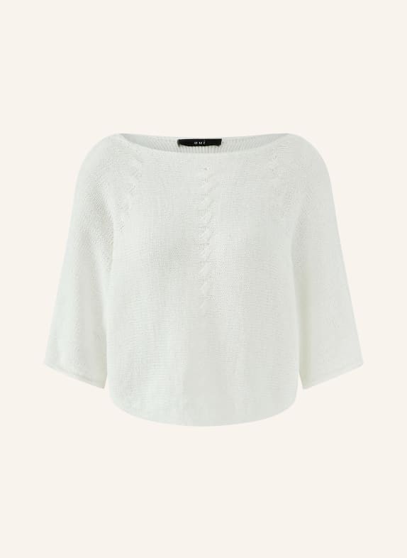 oui Gebreid shirt met 3/4-mouwen WIT