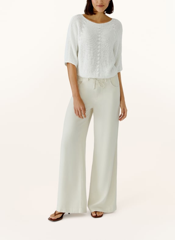 oui Strickshirt mit 3/4-Arm WEISS