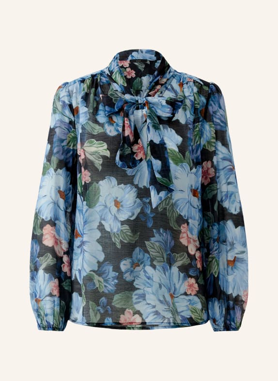 oui Strikblouse DONKERBLAUW / LICHTROOD / GROEN