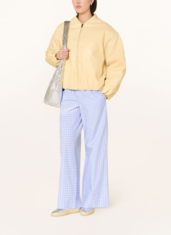 another COTTON LAB Blouson aspect cuir JAUNE CLAIR