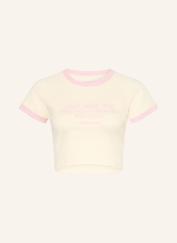 another COTTON LAB Cropped-Shirt POST PILATES CREME / HELLROSA