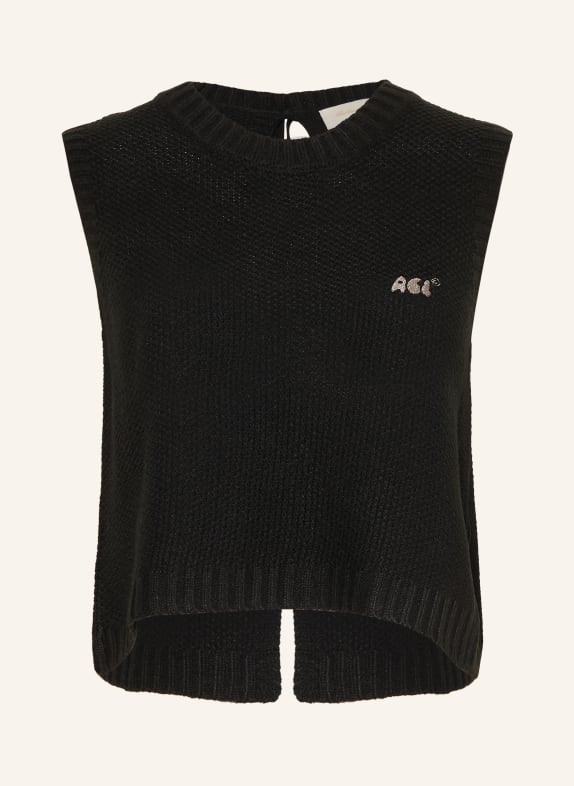 another COTTON LAB cropped knit top BLACK