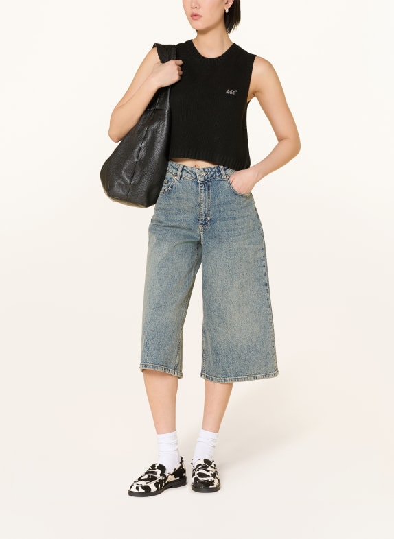 another COTTON LAB Top court en maille NOIR