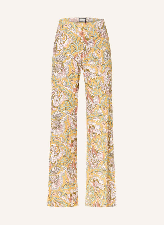 SEDUCTIVE Marlenehose KIMBERLY aus Jersey DUNKELGELB / DUNKELORANGE / GRÜN