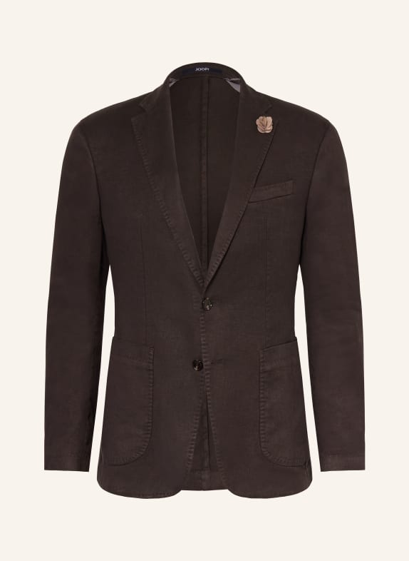 JOOP! HOVEREST Slim Fit Suit Jacket with Linen 204 Dark Brown 204