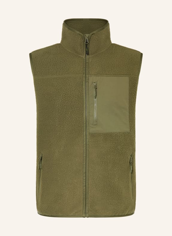 me°ru' Kamizelka z futerka pluszowego BOBIGNY V OLIWKOWY