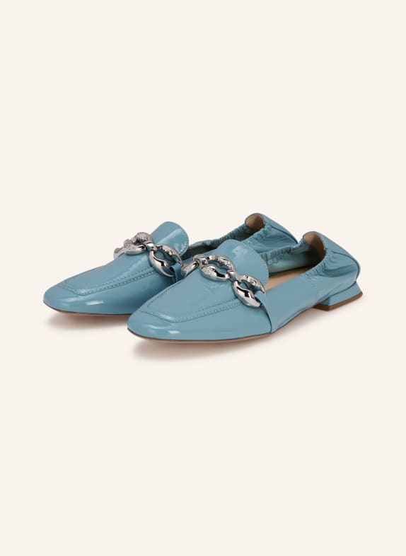 Högl Mocassins vernis BLEU CLAIR / ARGENT