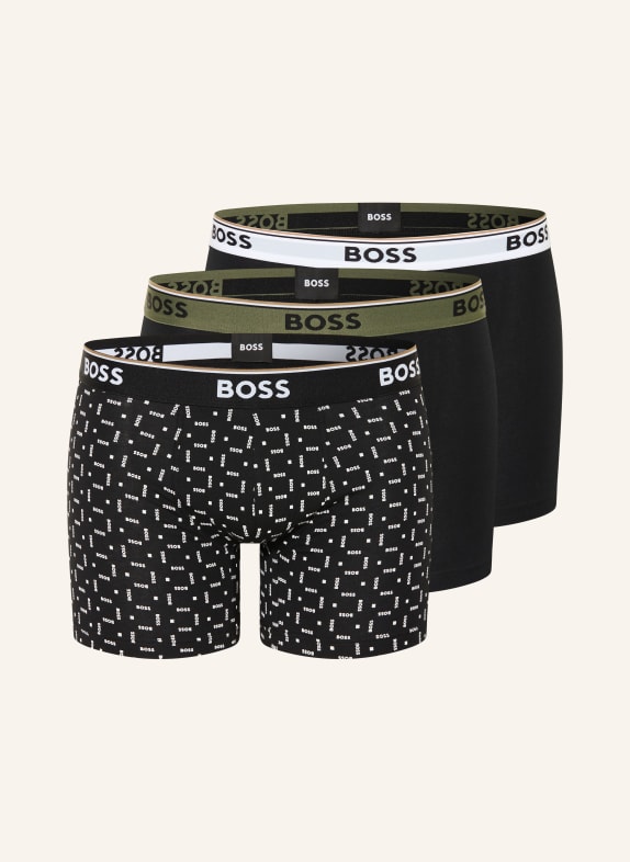 BOSS 3-pack boxershorts POWER ZWART / BEIGE / WIT