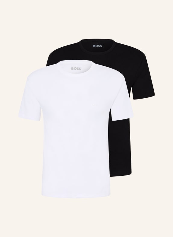 BOSS 2er-Pack T-Shirts CLASSIC RIB SCHWARZ / WEISS