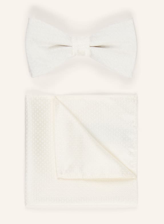 JOOP! Zestaw: muszka i poszetka KREMOWY