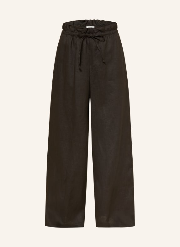 DRYKORN Marlenehose DWINDLE aus Leinen DUNKELBRAUN