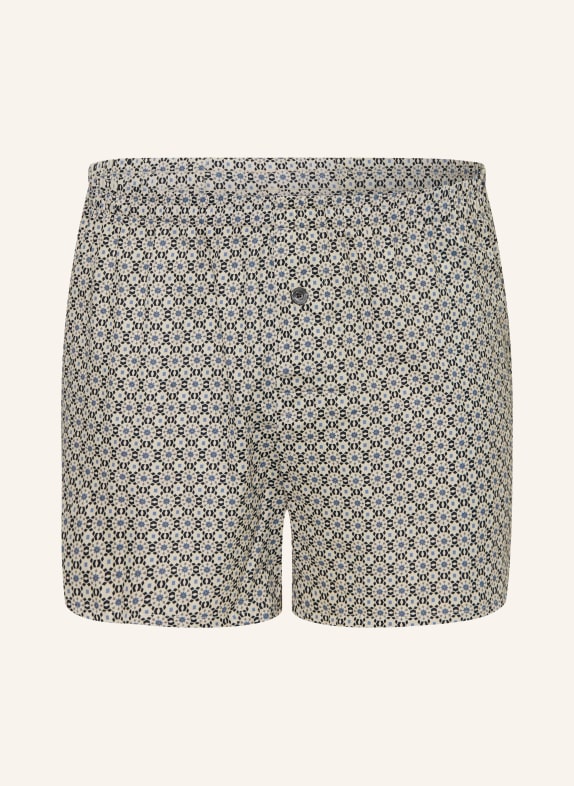 zimmerli Web-boxershorts van katoensatijn met print BEIGE / BLAUW / ZWART