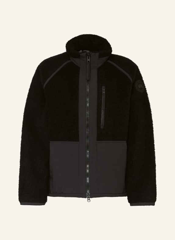 CANADA GOOSE Teddyfell-Jacke im Materialmix SCHWARZ