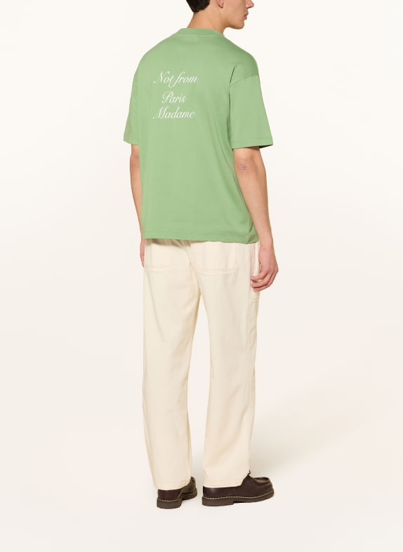 DRÔLE DE MONSIEUR T-shirt LE T-SHIRT SLOGAN CALLIGRAPHY GROEN / WIT