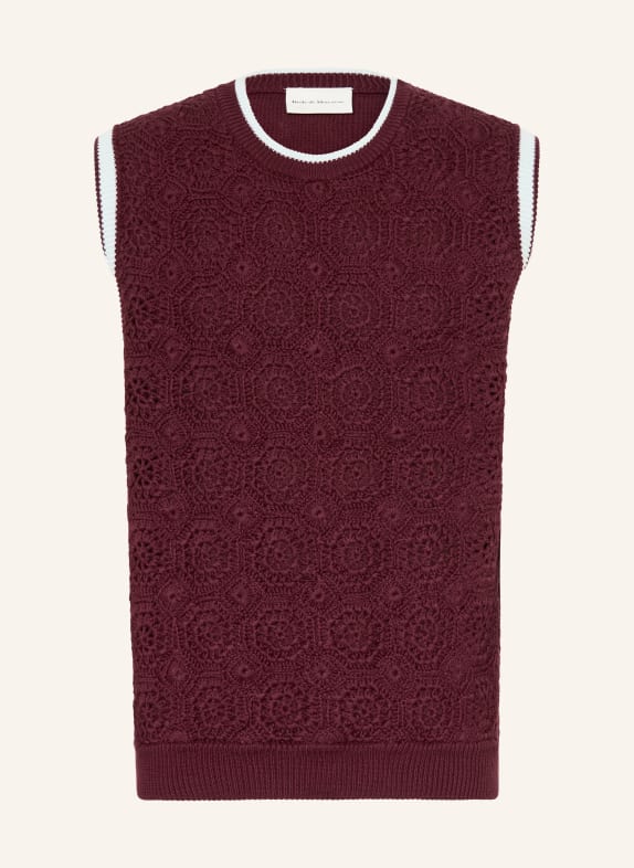 DRÔLE DE MONSIEUR Pullunder DUNKELROT / WEISS