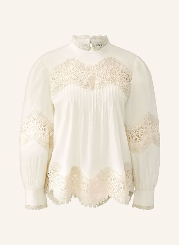 oui Blusenshirt mit Spitze ECRU