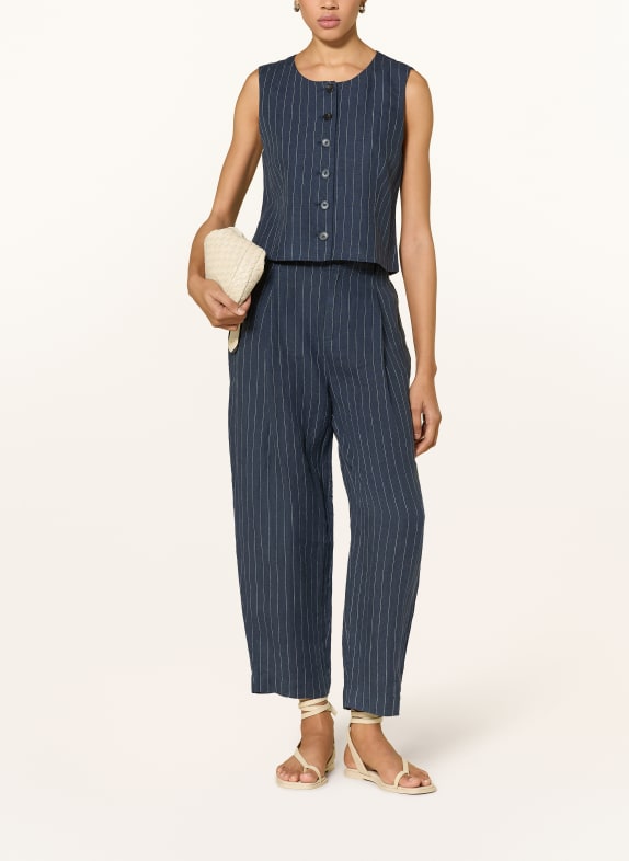 Part Two Weste AZANIAPW aus Leinen DUNKELBLAU / WEISS