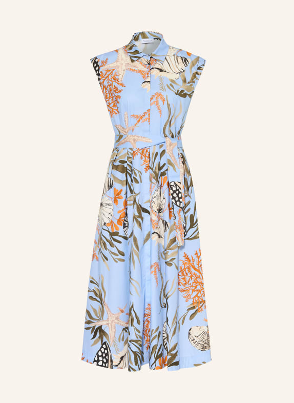 MARELLA Overhemdjurk LICHTBLAUW / DONKERORANJE / KAKI