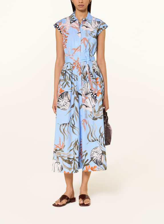 MARELLA Hemdblusenkleid HELLBLAU / DUNKELORANGE / KHAKI