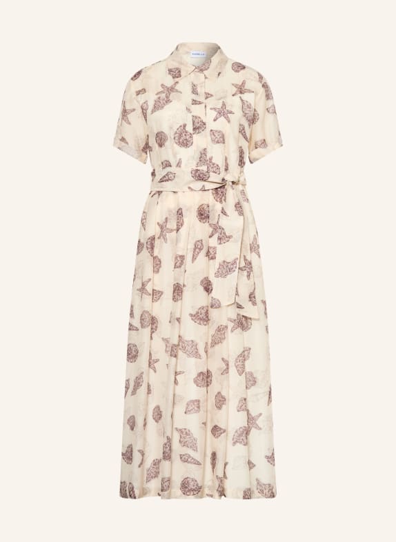 MARELLA Hemdblusenkleid ECRU / GRAU / DUNKELROT