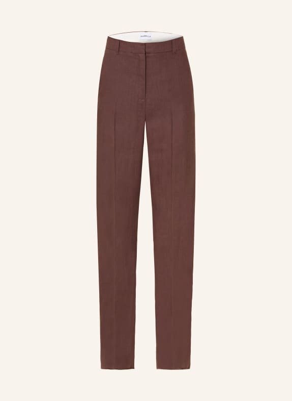 MARELLA Linen wide-leg pants BROWN