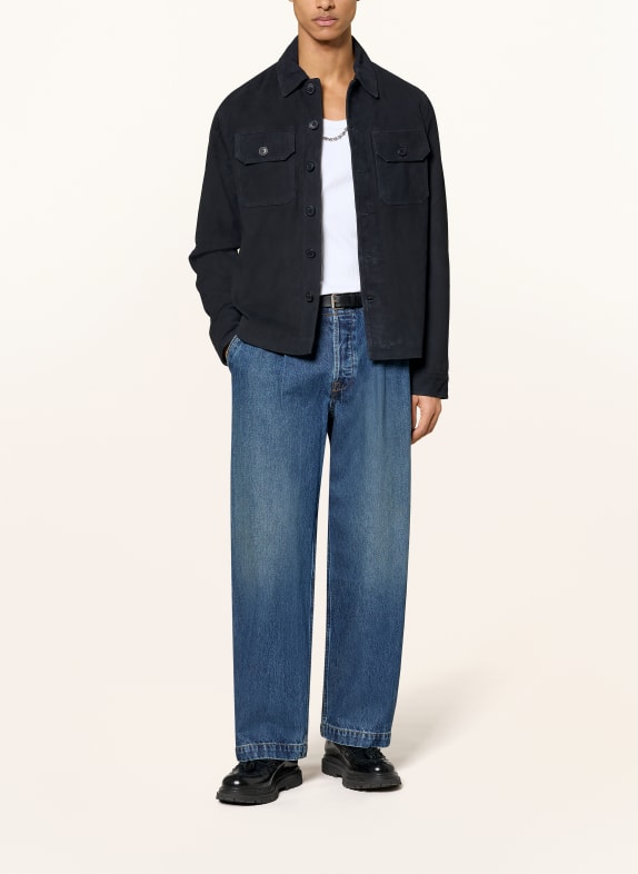 Schott NYC Leren overjas DONKERBLAUW