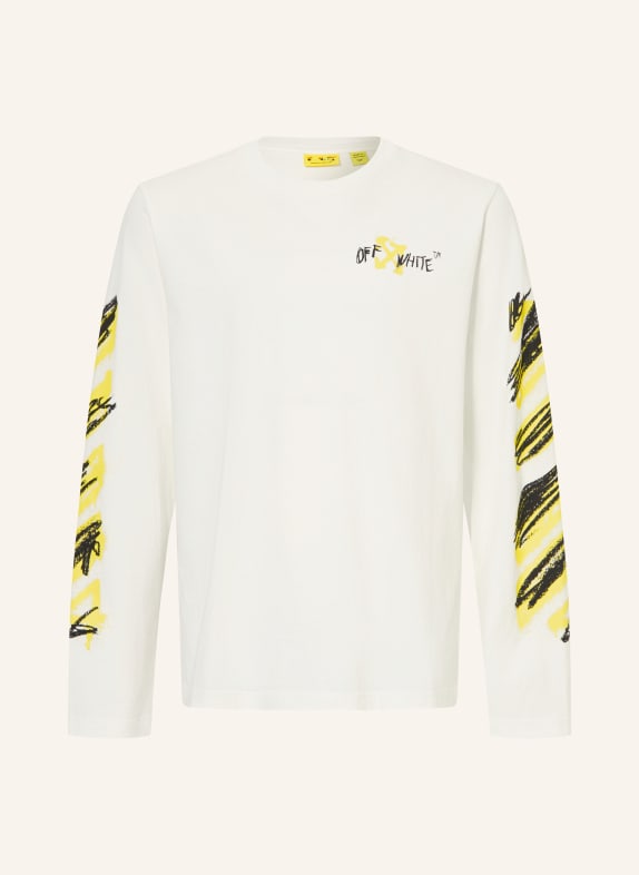 Off-White T-shirt met lange mouwen WIT / GEEL / ZWART