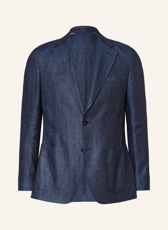 windsor. Linnen colbert GIRO Shaped Fit DONKERBLAUW