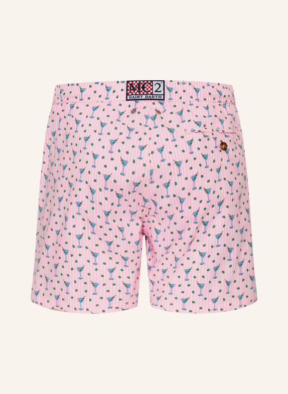 MC2 SAINT BARTH Swim shorts NEON PINK / GREEN / WHITE