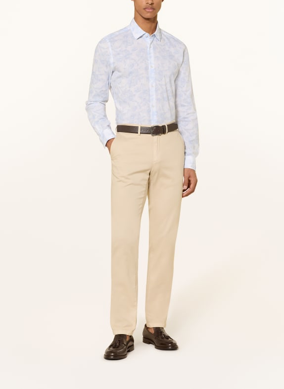 JOOP! Overhemd PIT Slim Fit met linnen WIT / LICHTBLAUW