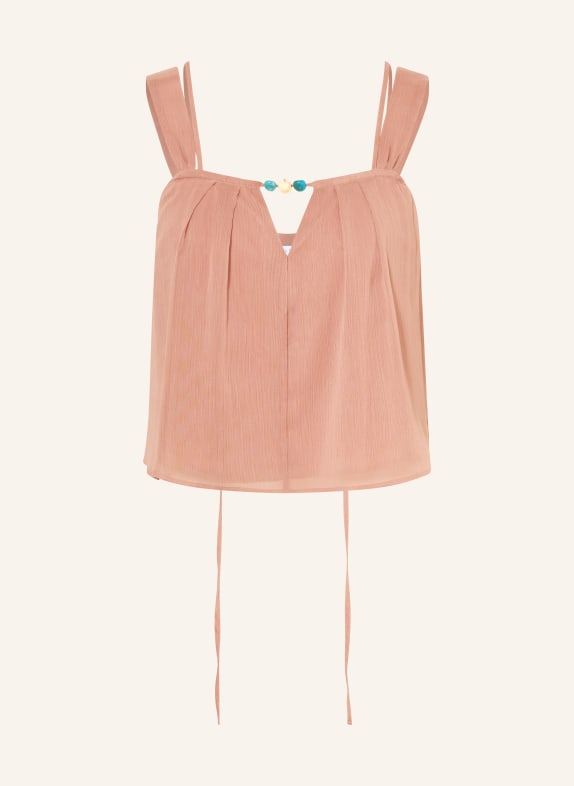 PATRIZIA PEPE Top mit Schmucksteinen ROSÉ