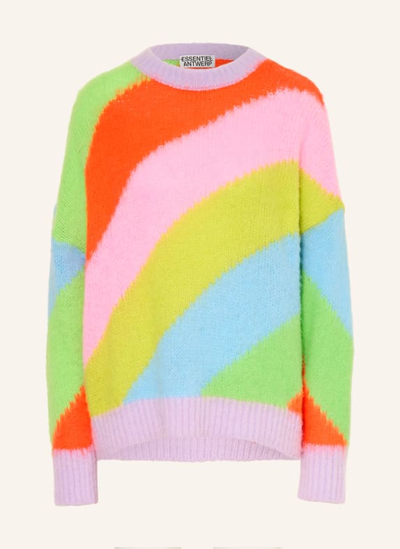 ESSENTIEL ANTWERP JOLOR sweater NEON GREEN / LIGHT PURPLE / LIGHT BLUE