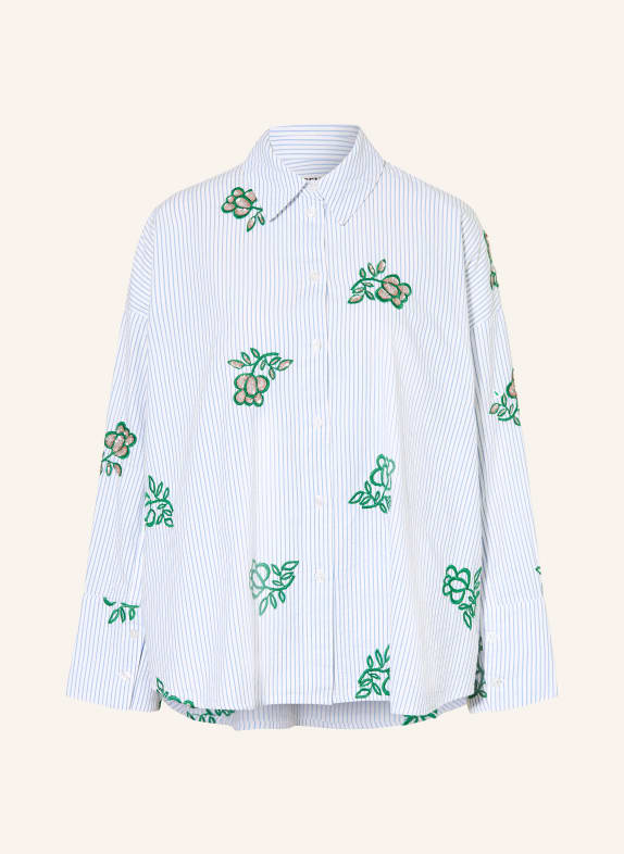 ESSENTIEL ANTWERP Chemise JALINKI avec pierres décoratives et paillettes BLEU CLAIR / VERT / BLANC