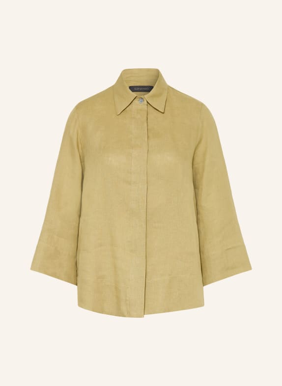 ELENA MIRO Linnen overhemd met 3/4-mouwen OLIJF