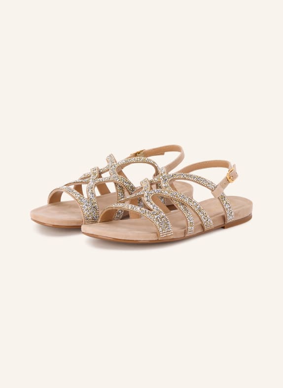UNISA COMIC-sandalen met sierstenen BEIGE / GOUD