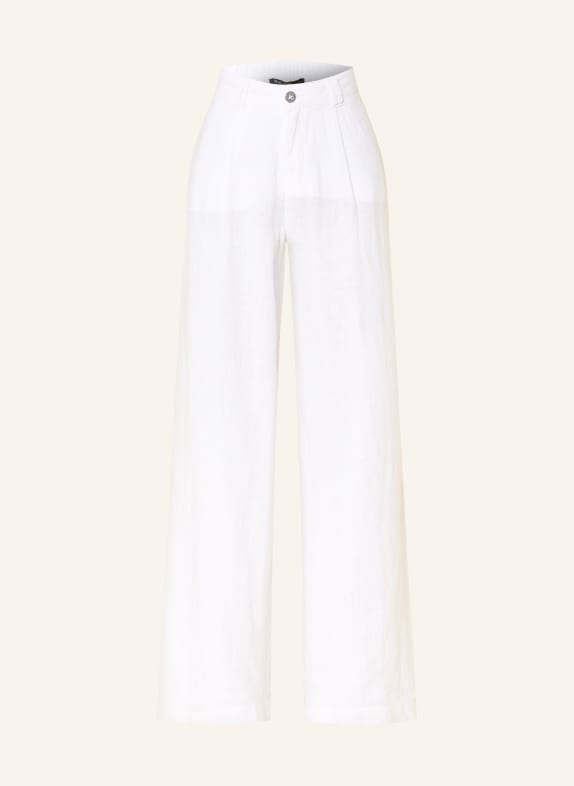 MARC AUREL Wide leg trousers made of linen WHITE