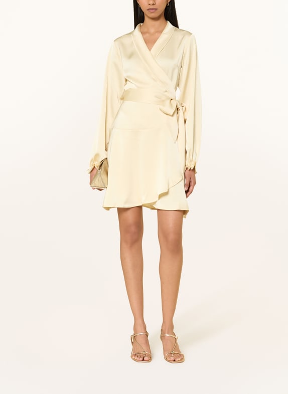 NEO NOIR Wickelkleid COLBIE aus Satin HELLGELB
