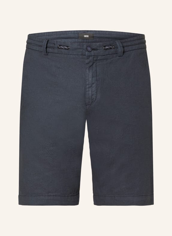 CINQUE Szorty CIJUNO z lnu GRANATOWY