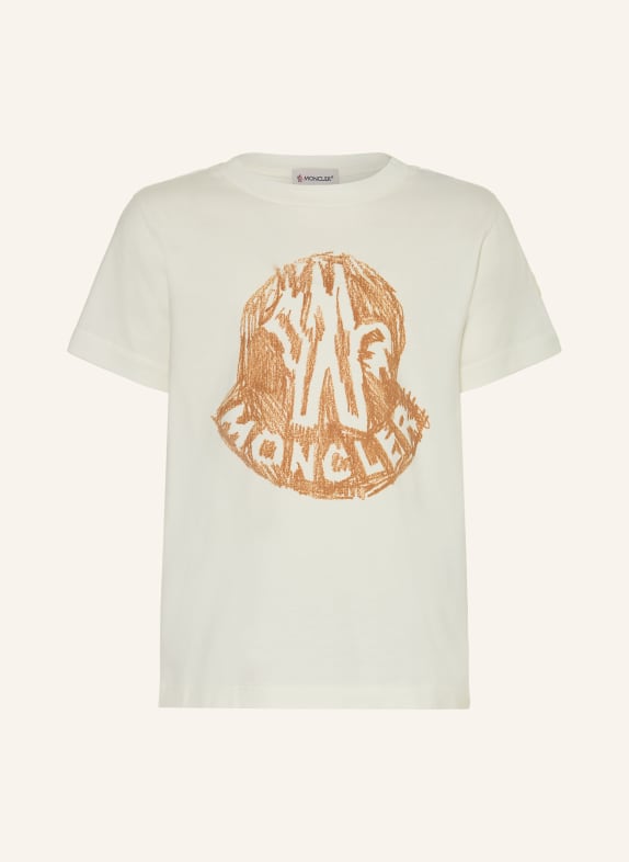 MONCLER enfant T-shirt BLANC / MARRON