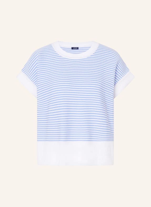 JOOP! Gebreid shirt KIPE WIT / LICHTBLAUW
