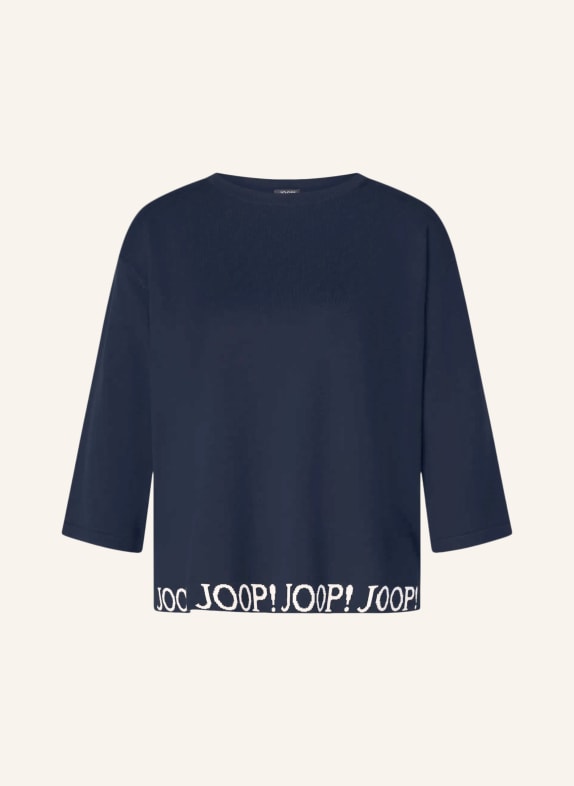 JOOP! Trui KUSSA met 3/4-mouwen DONKERBLAUW / WIT