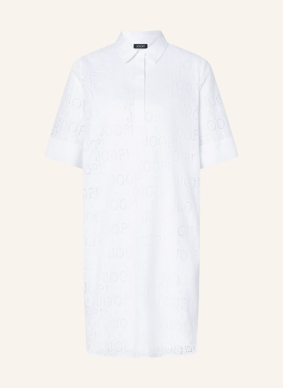 JOOP! Jurk in overhemdstijl van opengewerkte kant WIT