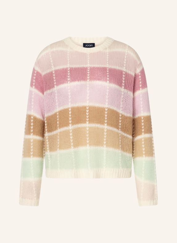 JOOP! Trui KULTI met alpaca ROZE / BEIGE / LICHTGROEN