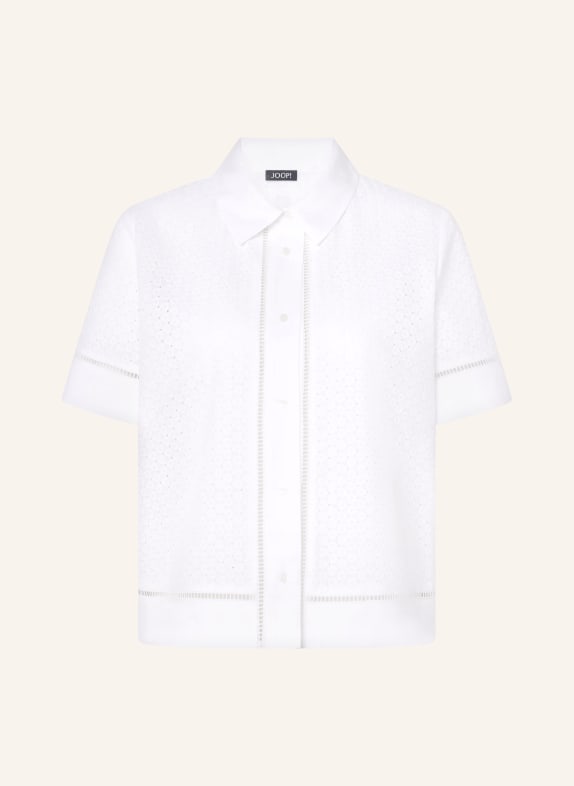 JOOP! Overhemdblouse van opengewerkte kant WIT