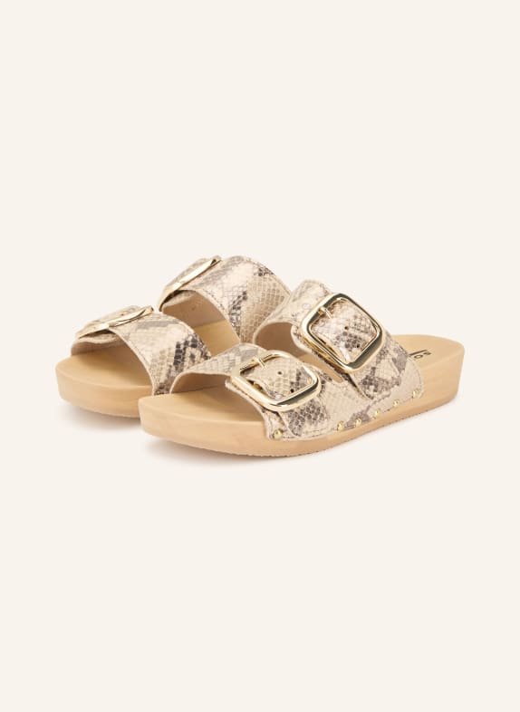 SOFTCLOX LENA Mules BEIGE / GOLD / BLACK