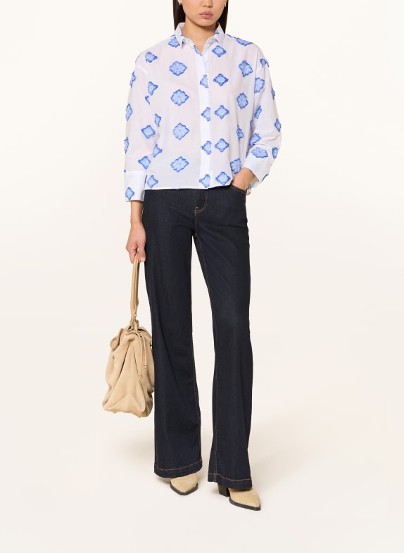 rossana diva overhemdblouse WIT / BLAUW